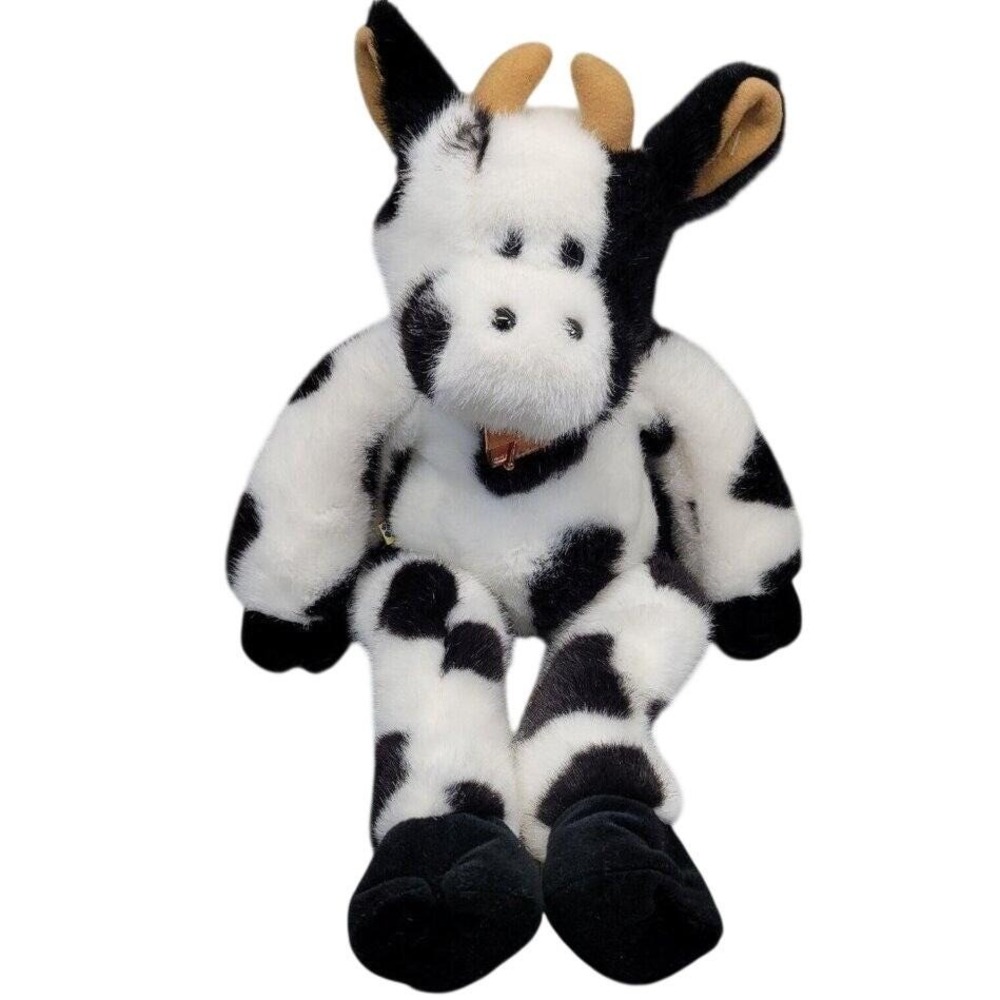 Build A Bear Plush Holstein Cow Black White Spotted 1997 Farm‎ Animal Bell FFA